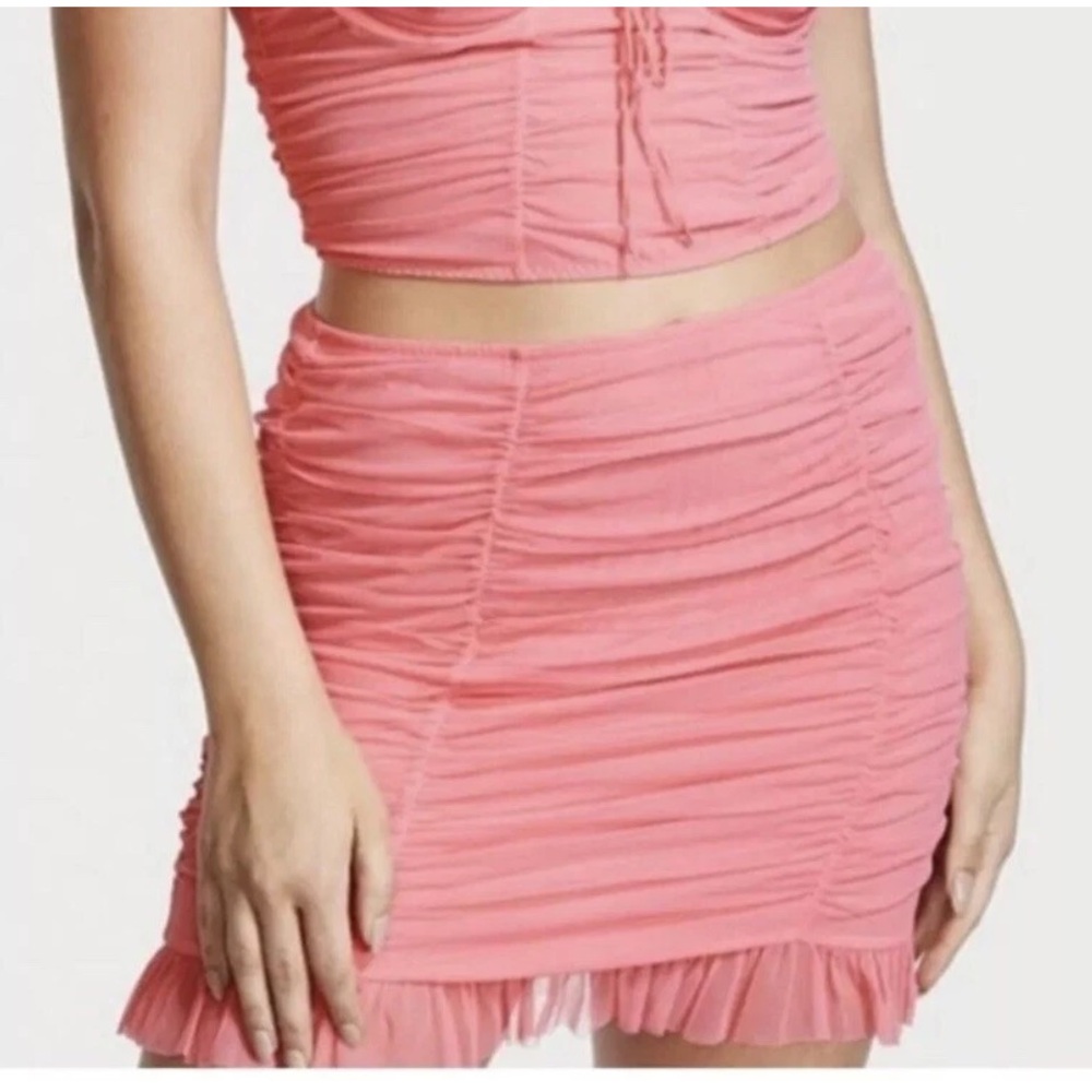 Victoria’s‎ Secret pink mesh ruched miniskirt NWOT size M